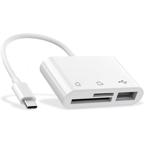 RayCue USB C to Micro SD TF Memory Card Reader, 3-in-1 USB C Camera Card Reader Adapter for iPhone 15 16 17 Pro Max,iPad Pro, MacBook Pro/Air, Chromebook XPS, Galaxy S10/S9 and More USB C Devices