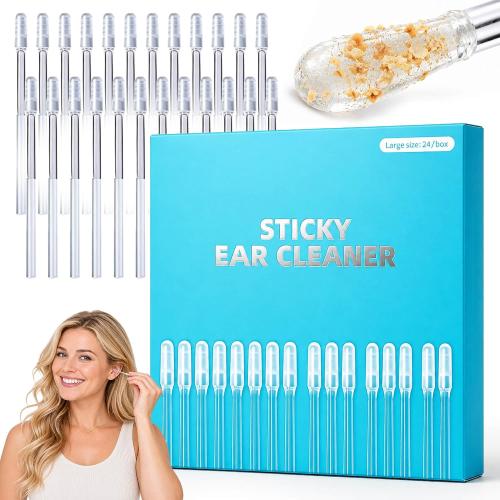 Sticky Ear Cleaning Stick, Reusable Sticky Ear Cleaners for Adults, Gentle Soft Resin Gel Ear Cleaner Sticky Pick, Adhesive Ear Wax Removal Tool