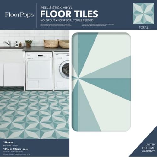 FloorPops Topaz Peel & Stick Floor Tiles