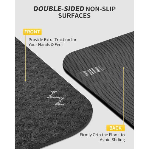 CAMBIVO 72''x48'' Large Yoga Mat, Extra Thick TPE Workout Mat | extra large exercise mat, non-slip TPE cushioning for joint relief, pilates stretching, apartment noise dampening