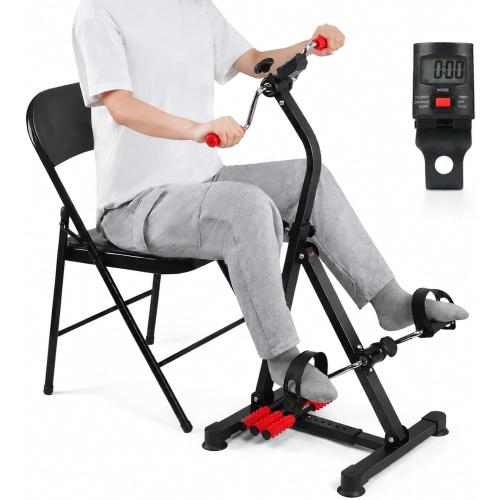 Adjustable Pedal Exerciser Bike for Seniors - Hand Arm Leg and Knee Therapy, Stroke Recovery, Portable Fitness Equipment for Total Body Workout - Great Gift for Elderly Rehab