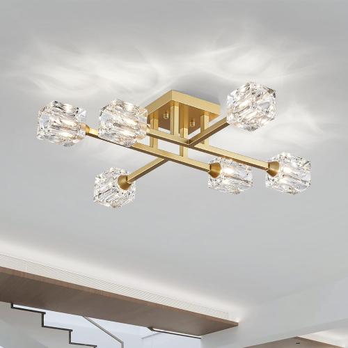 XINGQI 28 Gold Sputnik Ceiling 6-Light