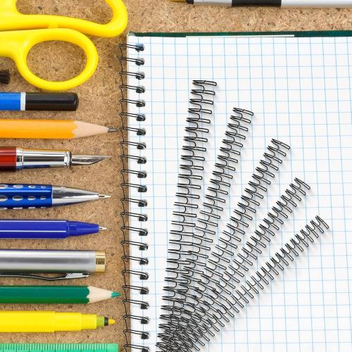 Chumia 100 Pcs Twin Loop Wire Binding Spines Spiral Binding Coils Metal Double Loop Wire Spines Combs 1/4in 5/16in 3/8in 1/2in 9/16in for Teacher Student Document Notebook Making(Black)