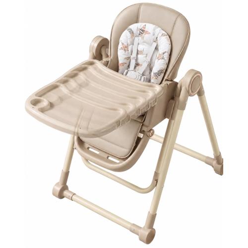 Multi Functional All in 1 Baby High Chair Swings for Infants Foldable Rocking 8 Level Height Adjustment Eco Friendly Washable PU Cushion Ultimate Baby Feeding Chair (Brown)