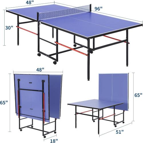 Garvee 8 ft Portable Ping Pong Table，Professional Game for Adults Teens