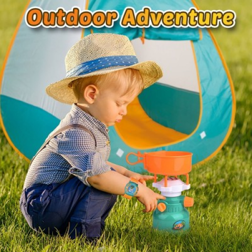 Fun Little Toys Camping Tent with Tools and Food, 18 pcs