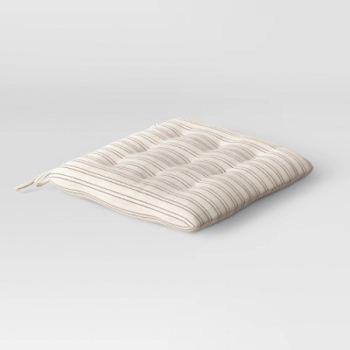 Cotton Striped Chair Pad Black/Natural - Threshold™