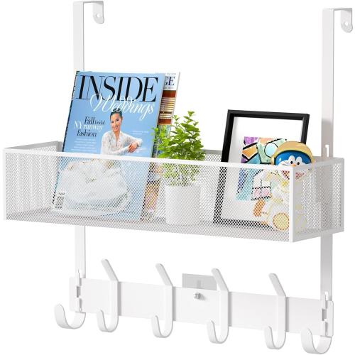 LUCYCAZ Over The Door Hooks Organizer, Door Hanger Storage with Coat Hooks