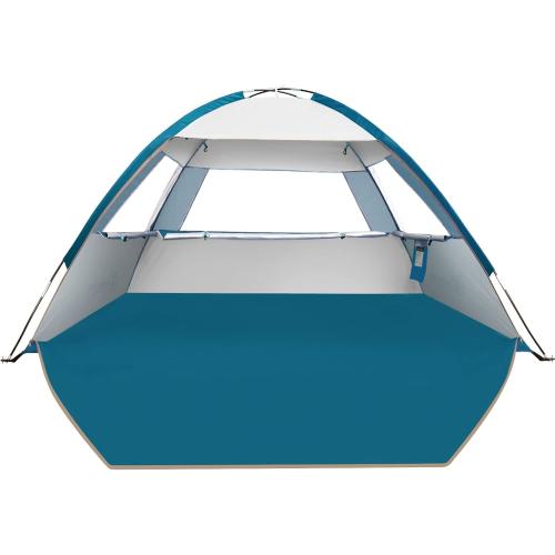 Beach Tent Sun Shelter for 3/4/6/8 Person, UPF 50  UV Protection Beach Shade Canopy Tent, Lightweight, Easy Set Up and Carry