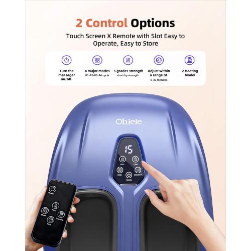 Shiatsu Foot Massager with Heat and Remote Control for Plantar Fasciitis