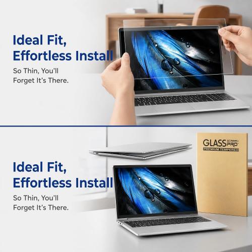 15.6 inch Laptop Screen Protector Tempered Glass Compatible with Other All 15.6 Laptops Portable Monitor with 16:9 Aspect Ratio,(345x194 / W x H)-Ultra Clear & 9H Hardness ,15.6 Tempered Glass Shield