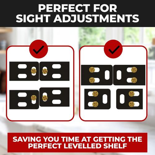 Hungsmart- 4 x 22 inch Heavy Duty Floating Shelf Bracket - Long Wall Shelves Support, Hidden Floating Shelf Hardware, Black Shelf Brackets, Perfect for Kitchen/Nursery/TV Wall Shelf Decor (10 inch rod)