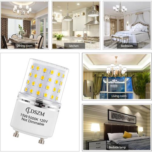 GU24 LED Light Bulb Bright 15W 2 prong light bulbs Non-Dimmable gu24 ceiling fan light bulbs,120 Watt Equivalent 1200lm 5000K Daylight, Squat GU24 LED Bulbs Replacing CFL Twist Light Bulb,4-Pack