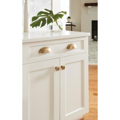 Amerock Ashby 3-in or 4-in (76Mm or 102mm) Center to Center Golden Champagne Dual Mount Oval Cup Drawer Pull