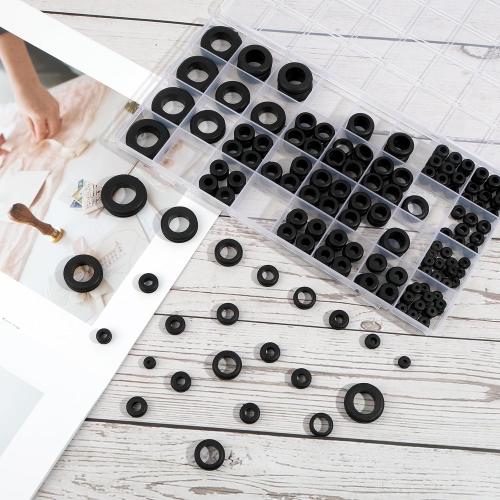 200pcs Rubber Grommet Kit, Hollow Rubber Grommets, 8 Sizes Wire Grommets