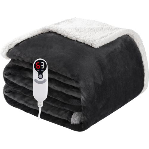 Electric Heated Blanket - Dark Gray, ETL Certified