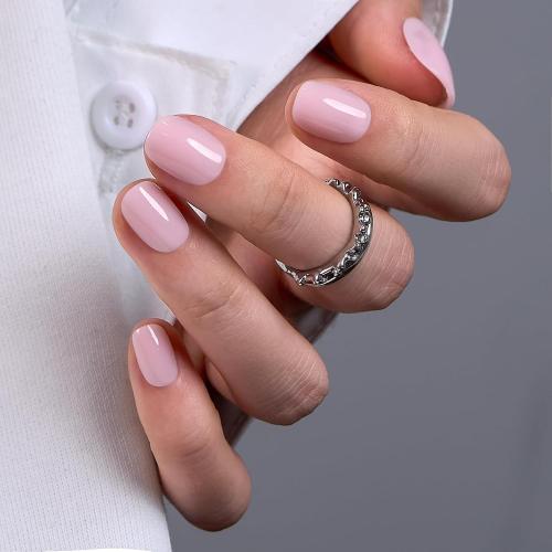 CurvLife Extra Short Square Press On Nails, Nude Whisper Nude, Soft Gel