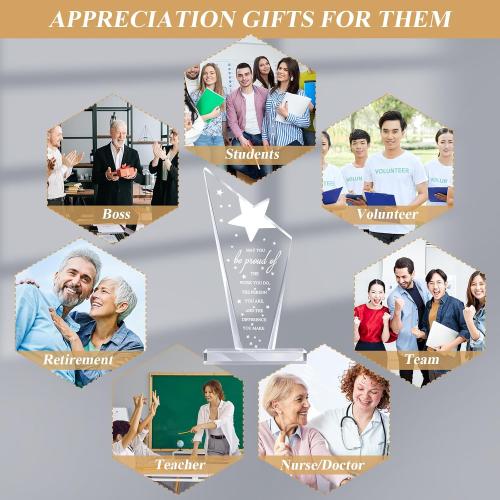 Bucherry 10 Pcs Employee Awards Thank You Trophies Acrylic, Stylish