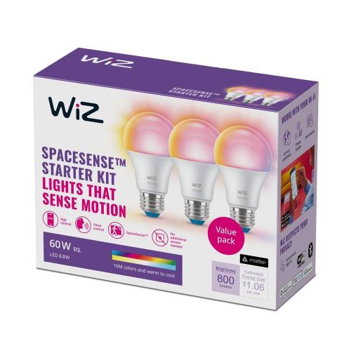 WIZ 60-Watt Equivalent LED A19-Wi-Fi Color 2200-6500K Bundle (3-Pack)