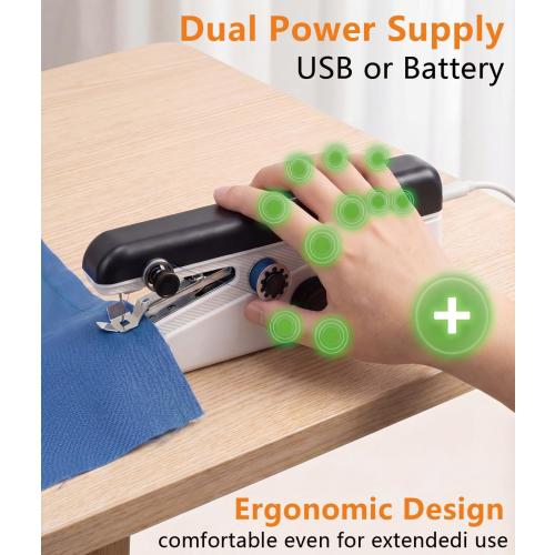 2026 Upgraded Handheld Sewing Machine 【Anti-Tangling・Tested 10000 】, Black