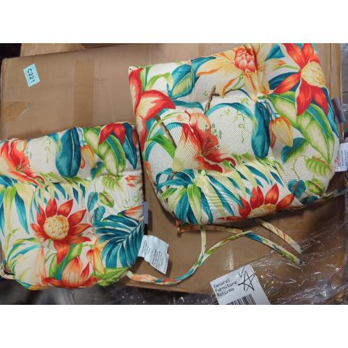 Outdoor Multi Color Flower Cushions 2pc