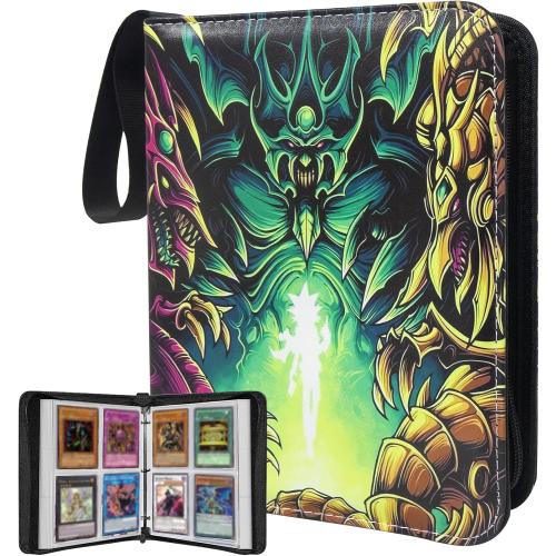 4 Pocket Trading Card Binder for Cards with 50 Sleeves up to 400 Cards,Waterproof Card Storage Book with Removable Sleeves for Booster Box and TCG Cards