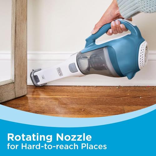 Black Decker, Dustbuster AdvancedClean Handheld Vacuum Cordless, Compact Home and Car Vacuum with Crevice Tool, Rotating Nozzle and Charging Station