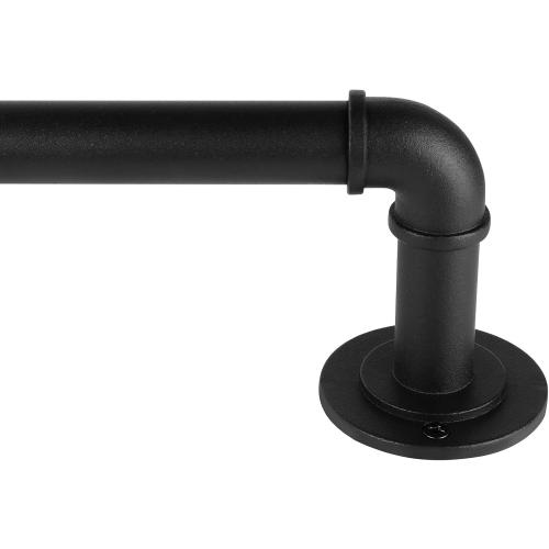 Industrial Curtain Rods, 33 to 45 Inches, 7/8 Inch Diameter, Black