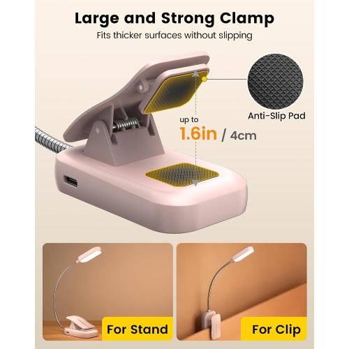 Glocusent 20 LED Reading Lights for Books in Bed, Eye Caring Reading Light