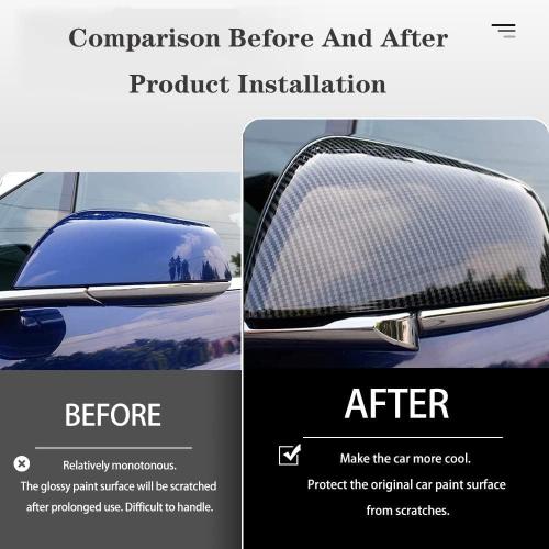 Side View Mirror Covers for Tesla Model X 2016-2021 ABS Carbon