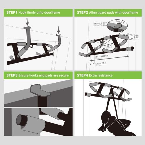 2026 Upgrade Multi-Grip Pull Up Bar with Smart Larger Hooks Technology - USA Original Patent, Designed, Shipped, Warranty