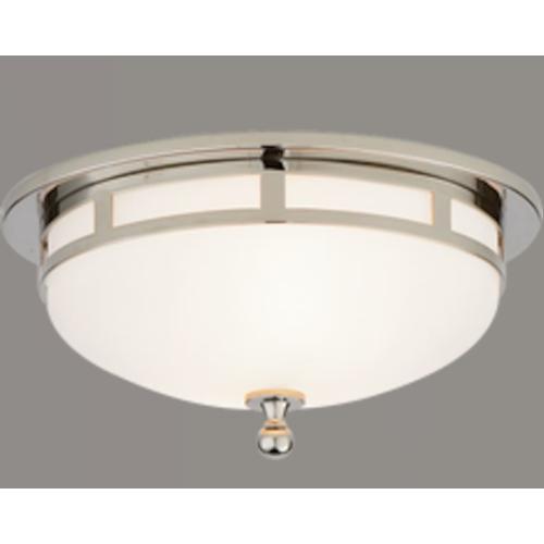Polished Nickel with Frosted Glass Openwork Small Flush Mount