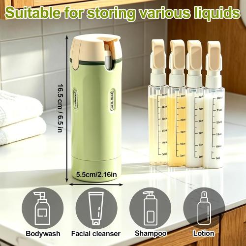 4-in-1 Travel Dispenser Bottle, TSA Approved Leakproof Set(White)