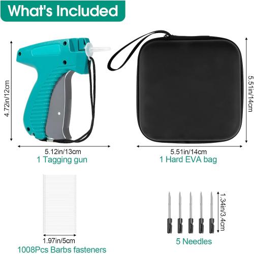 Price Tag Gun for Clothes, Retail Clothing Attacher Tagging Gun, Green