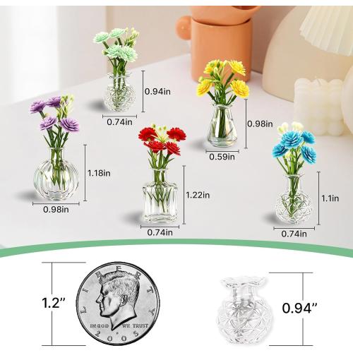 ZOYVUX Cute Mini Vase Magnets for Fridge, Funny Decorative Magnets, 5 Pack