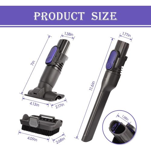 Vacuum Crevice Tool Brush Replacement Parts Compatible with Shark Pet Cordless Stick IX141 IZ162H IZ163H IZ362H IZ562H IZ140 IZ142 UZ145 Removable two-in-one Tool Brush Attachments for D-Shaped Vacuum