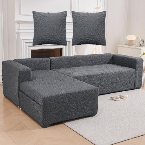 Couch Covers for Sectional Sofa l Shape Slipcovers l Shaped Cover Gray