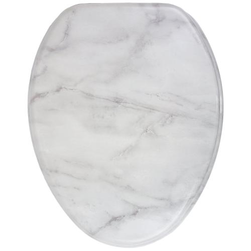 Sanilo Soft Close Toilet Seat ELONGATED, Quiet and Slow Close Lid and Seat, Strong Bumpers and Hinges, Marble