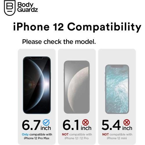 BodyGuardz Stack Case 10 Foot Impact Protection Compatible with The iPhone 12 Pro Max (Two Tone Clear)