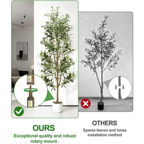 Olive Trees Artificial Indoor 6Ft Tall Faux Plants Large Fake Olivos Tree