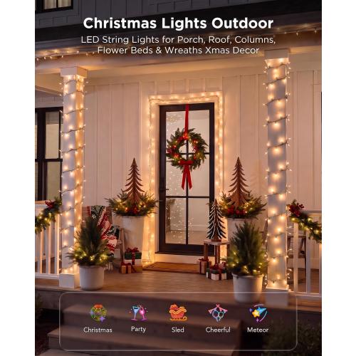 Brightown Christmas Lights Outdoor 100 Count 20Ft String Lights for Indoor | Clear Incandescent Bulb Mini Fairy Lights, Waterproof & Connectable for Xmas Decorations, Christmas Tree Garland, White Wire