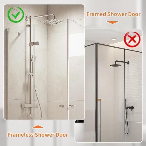 Shower Door Hooks, Towel Hooks Fit 3/8 (10mm) Glass Door, Black