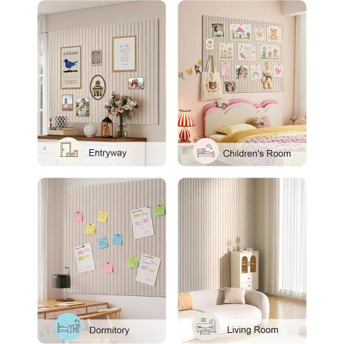 Markdang Large Felt Bulletin Board 48 x 36, 12 Pack Cork Boards for Walls with 30 Pushpins, 80 Adhesive Tabs, Cork Board Alternative for Home Office Classroom Decor (Oatmeal)