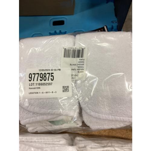 Haven Turkish Cotton Washcloth in Bright White 6 PACK