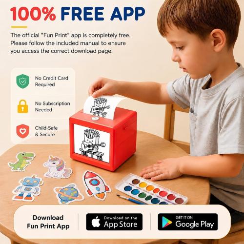 AI Voice Sticker Maker for Kids, Mini Inkless Thermal Printer, Portable Sticker Printer Machine Box for DIY Crafts, Journaling & Doodles, Birthday Toy Gift for Boys and Girls Ages 3