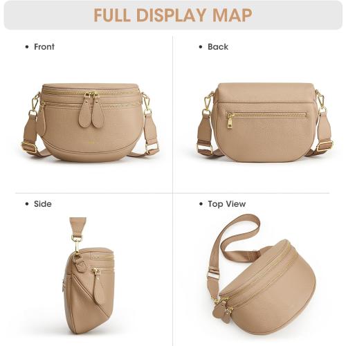 Kattee Spacious Leather Bum Bag for Women with RFID Blocking
