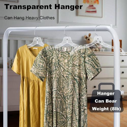 VWV 24 Pack Clear Plastic Hangers, 15.75 Inch Non-Slip Clothes Hangers