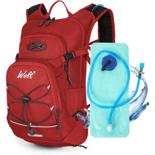 WOLT Hydration Backpack 18L Hiking Water Backpack with 2L Water Bladder for Men Women, Hydration Pack for Running Cycling Biking and Climbing