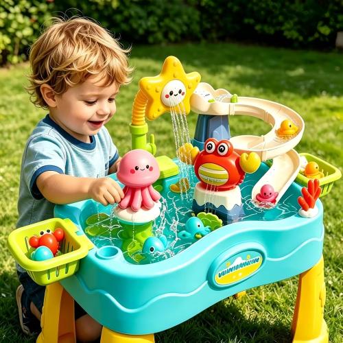 Ocean-Themed Water Table for Toddlers & Kids 3 , Outdoor Water Play Table COLOR PINK