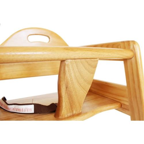 Wooden High Chair for Baby & Toddler – Restaurant-Style Stackable HighChair with Commercial Grade Solid Wood for Dining Table & Kitchen – Compact & Portable Design for Home & Restaurant Use -Natural